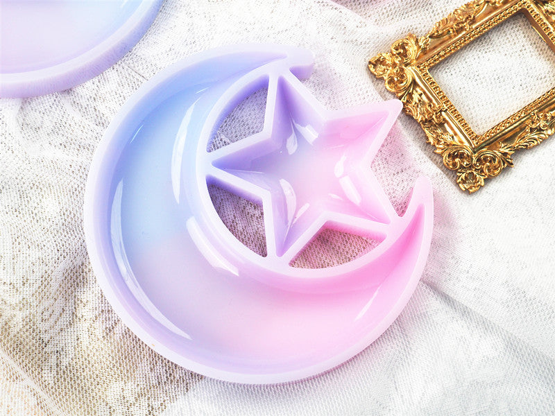 New Crystal epoxy resin Moon and Star plate Silicone Mold