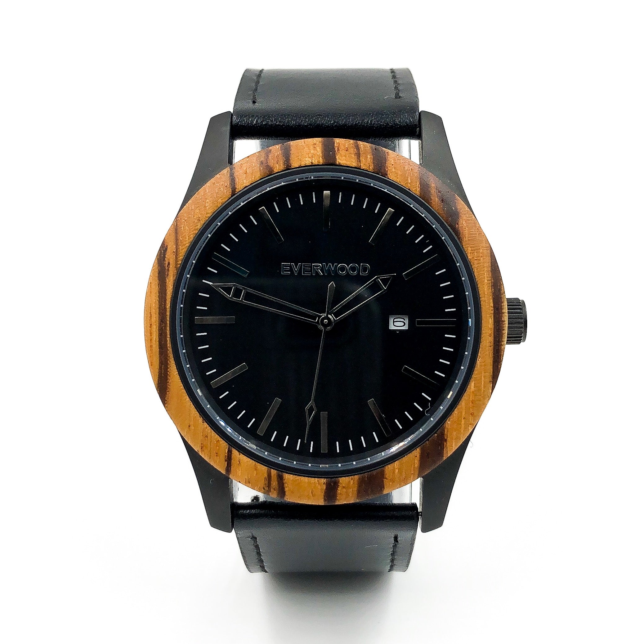 Inverness - Zebrawood & Black Leather | Loe