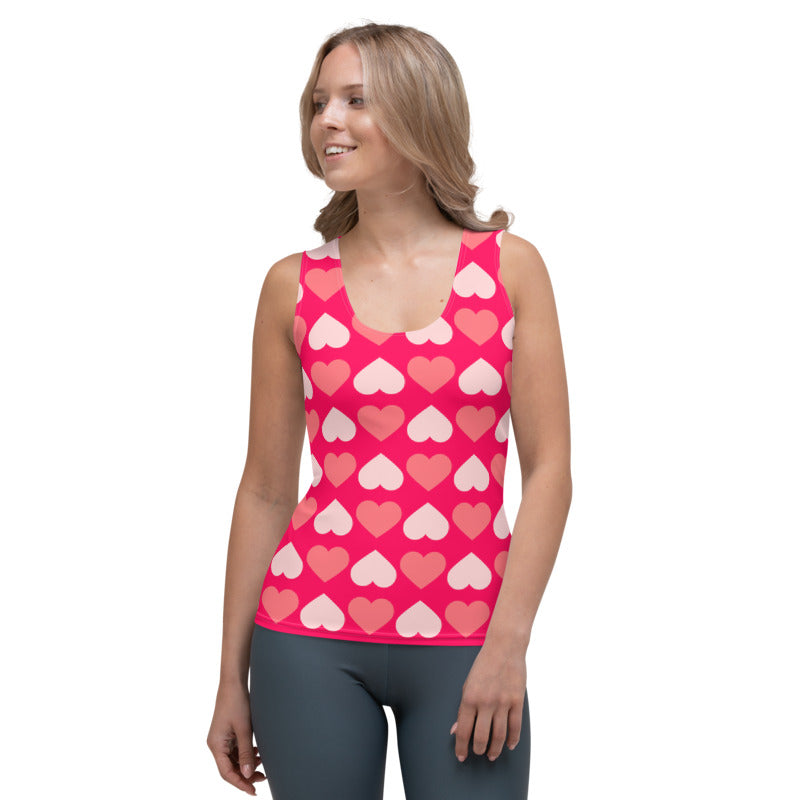 Pink Heart Tank Top