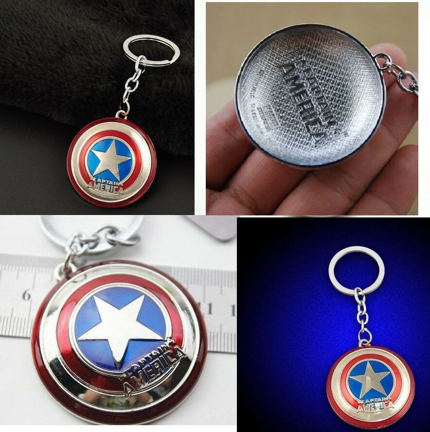 Captain America Shield Metal Key Chain Gold