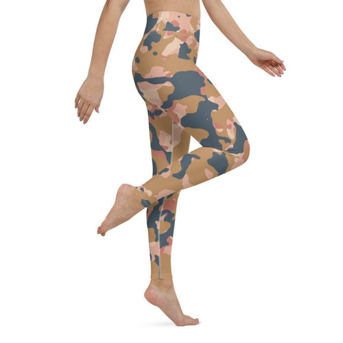 High Waist Pastel Brown Camo Leggings