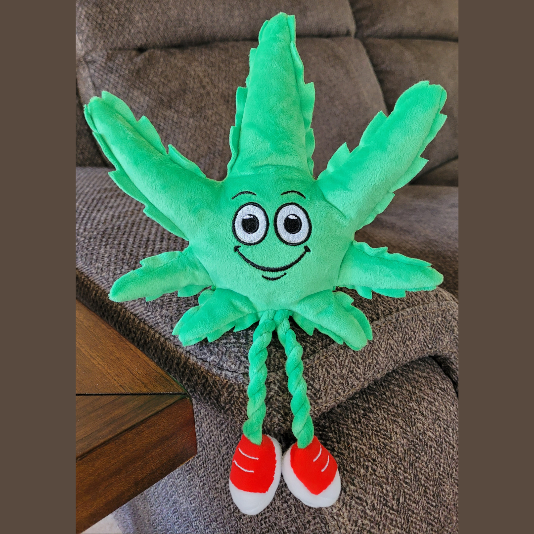 MJ the Marijuana Leaf 420 Dog Toy