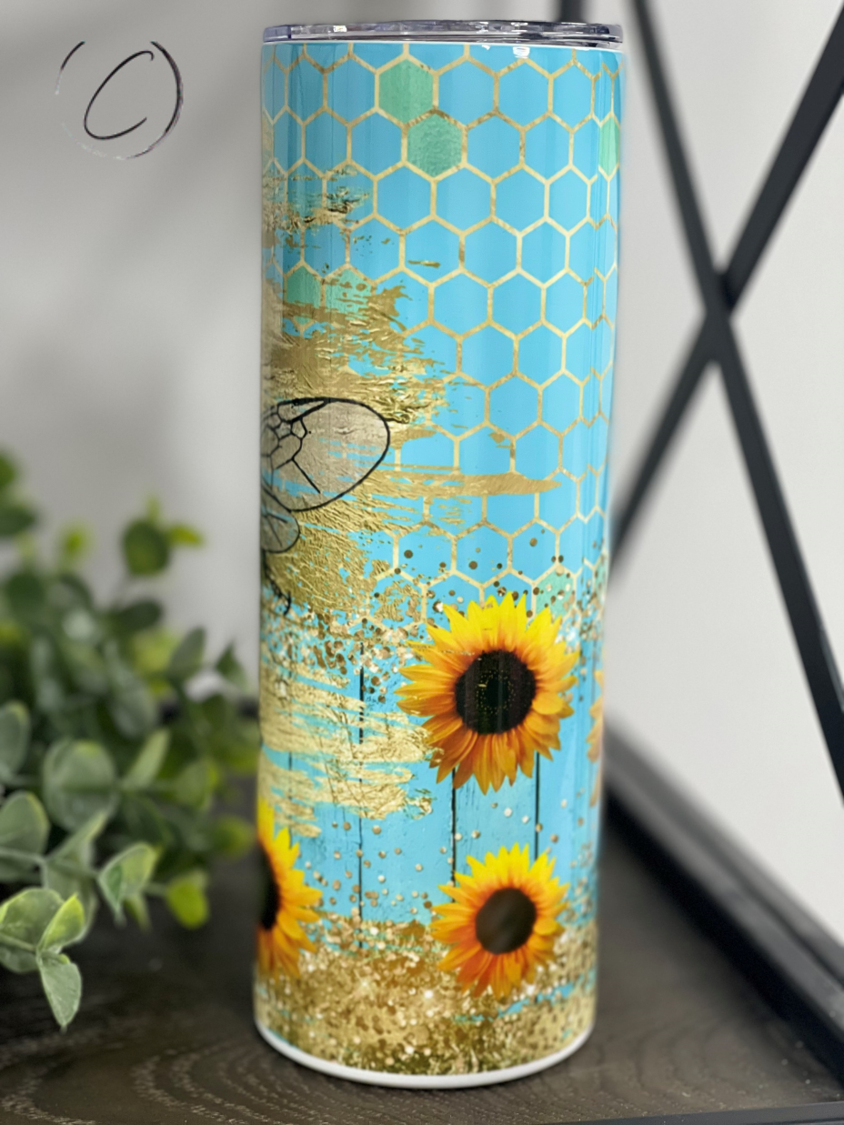 Turquoise Queen Bee 20oz Skinny Tumbler