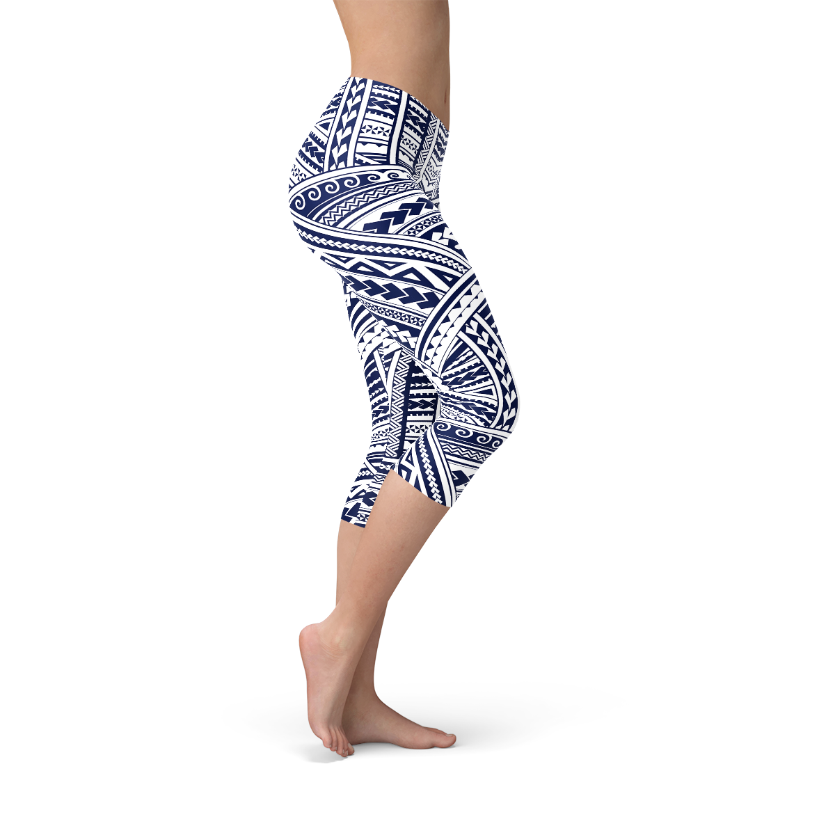 Polynesian Maori Tattoo Capri Leggings