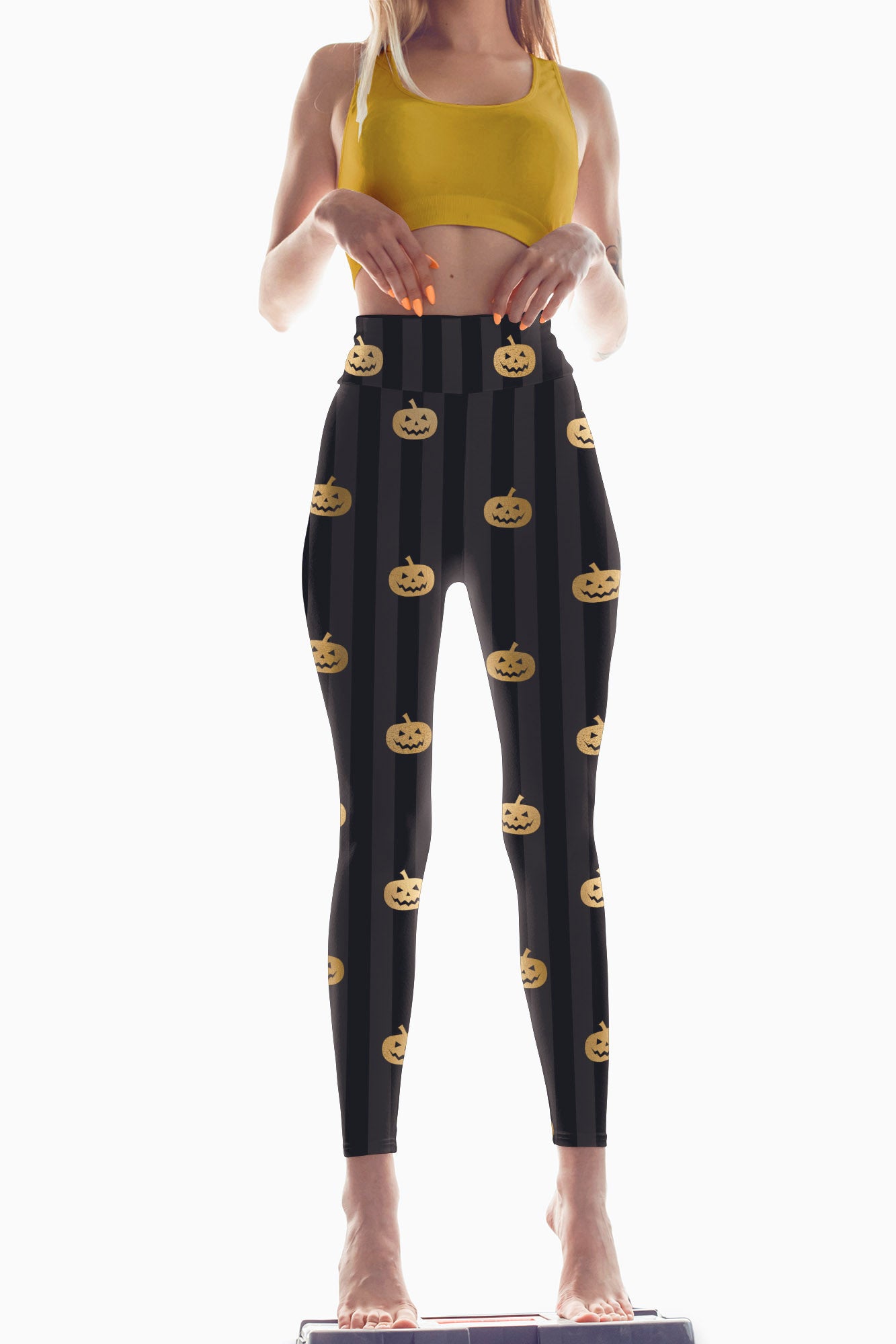 Gold Pumpkin Leggings, Capris, Shorts