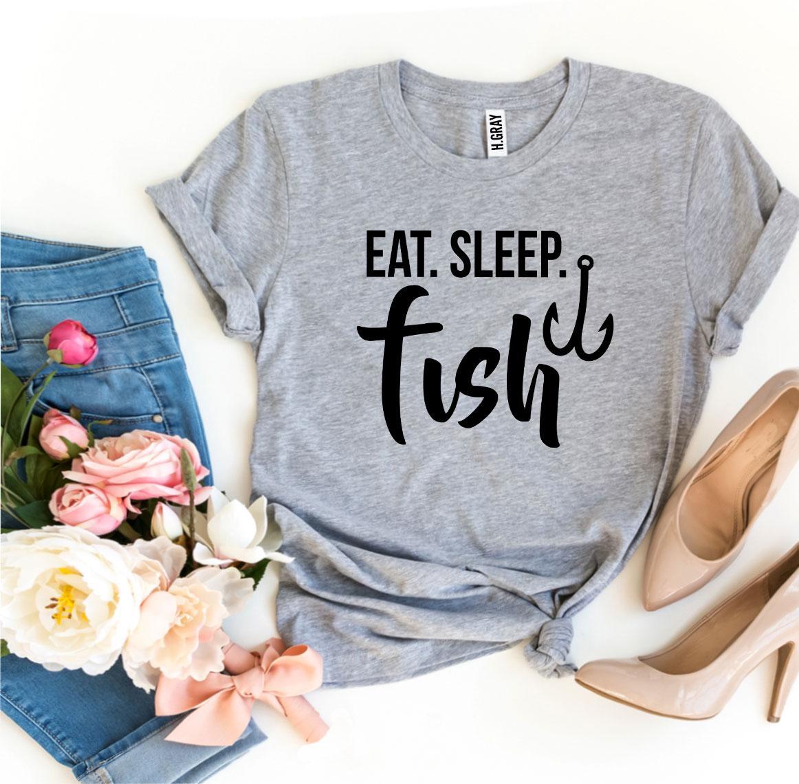 Eat Sleep Fish T-shirt | Agate