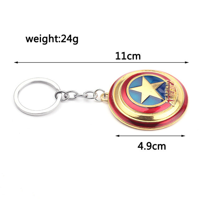 Captain America Shield Metal Key Chain Gold