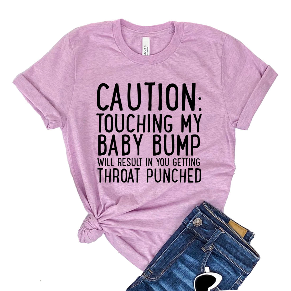 Caution Touching My Baby Bump T-shirt