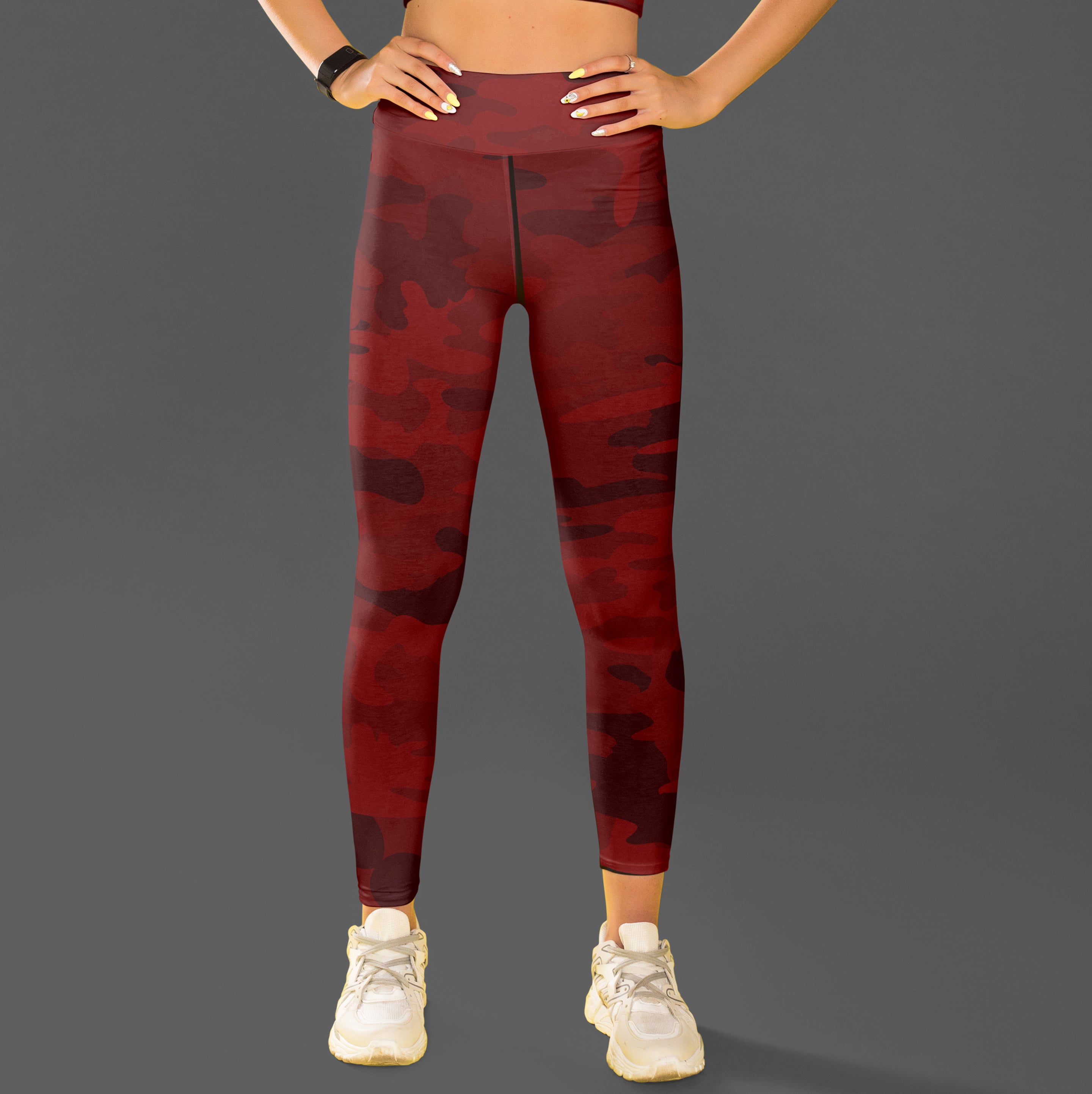 High Waist Red Camo Leggings