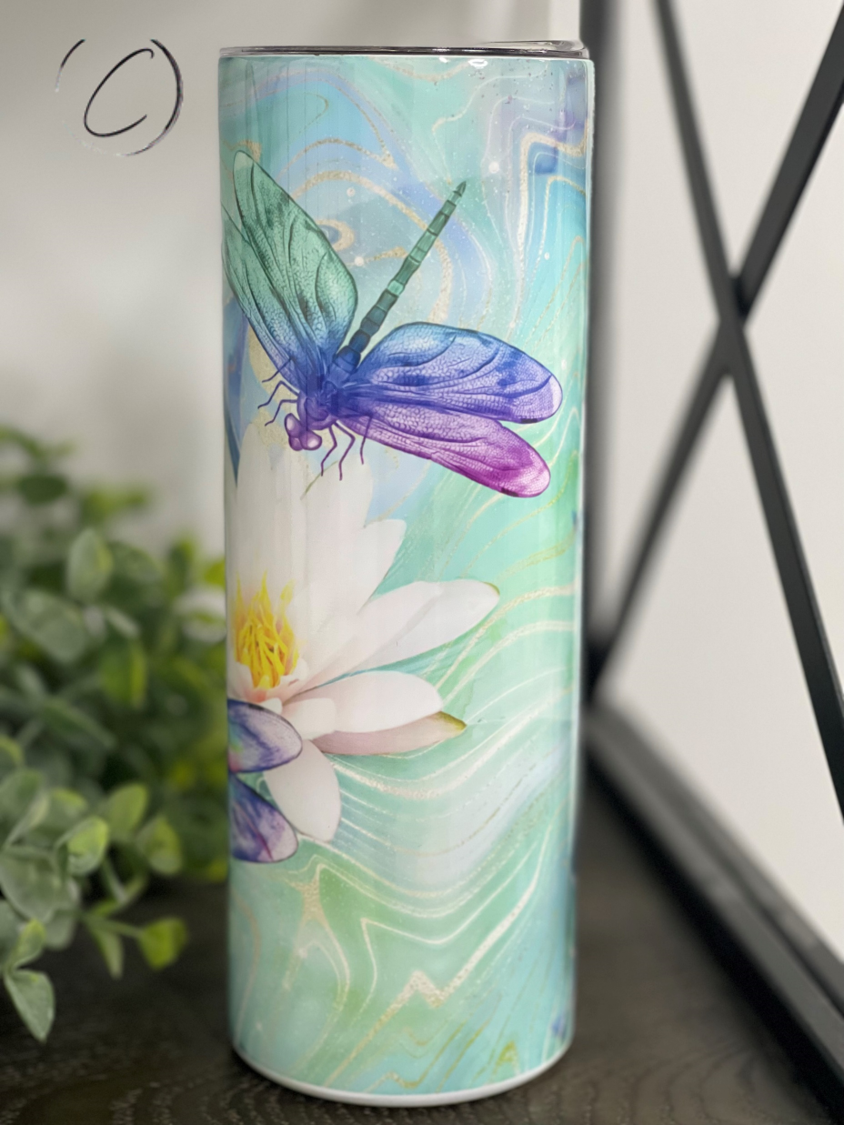 Translucent Dragonflies 20oz Skinny Tumbler