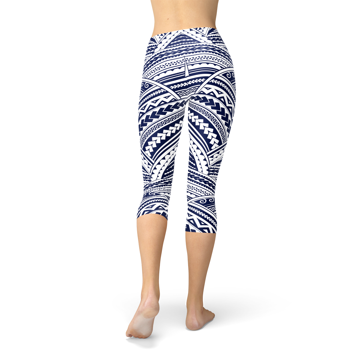 Polynesian Maori Tattoo Capri Leggings