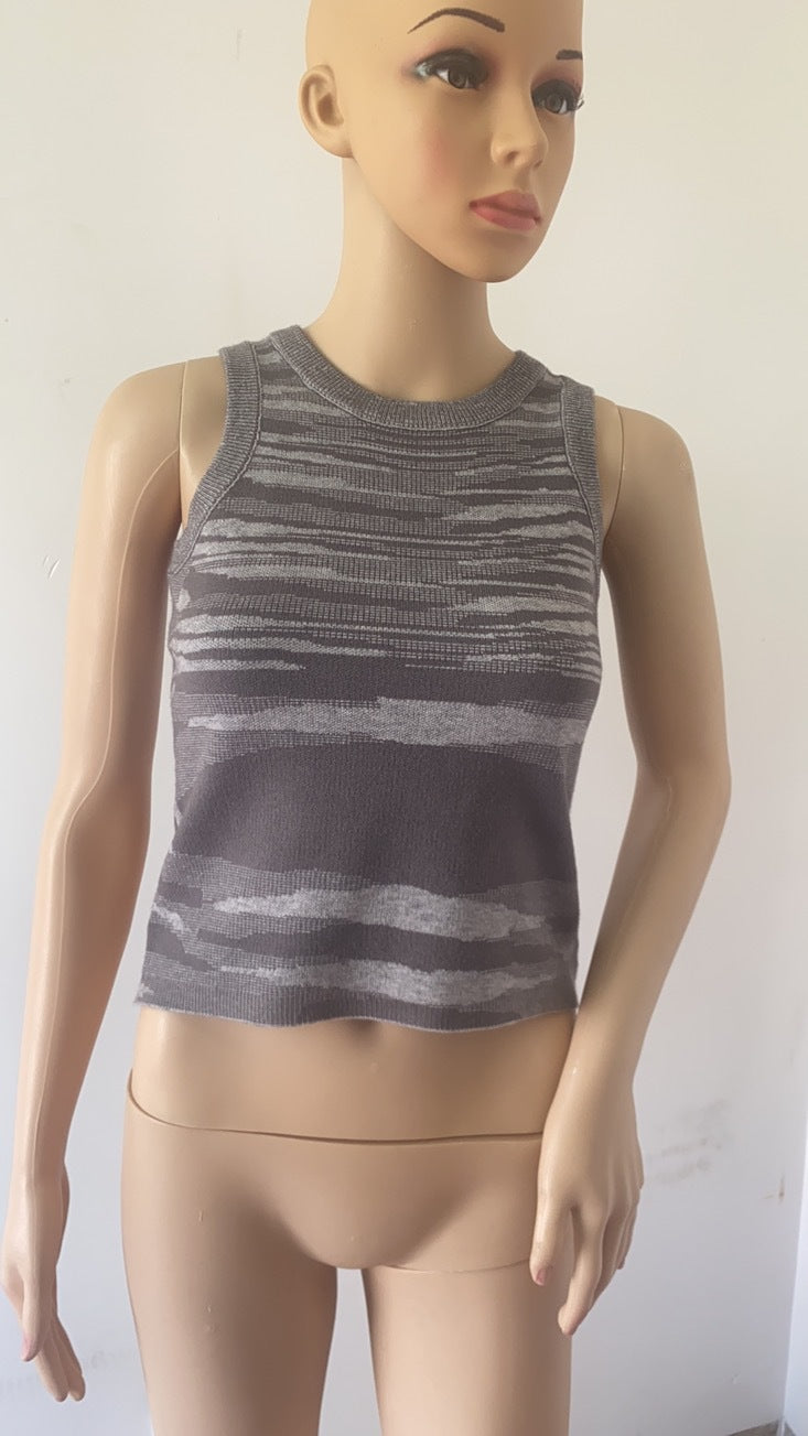 New Colored Wool Knit Tank Top Sleeveless Cropped Top