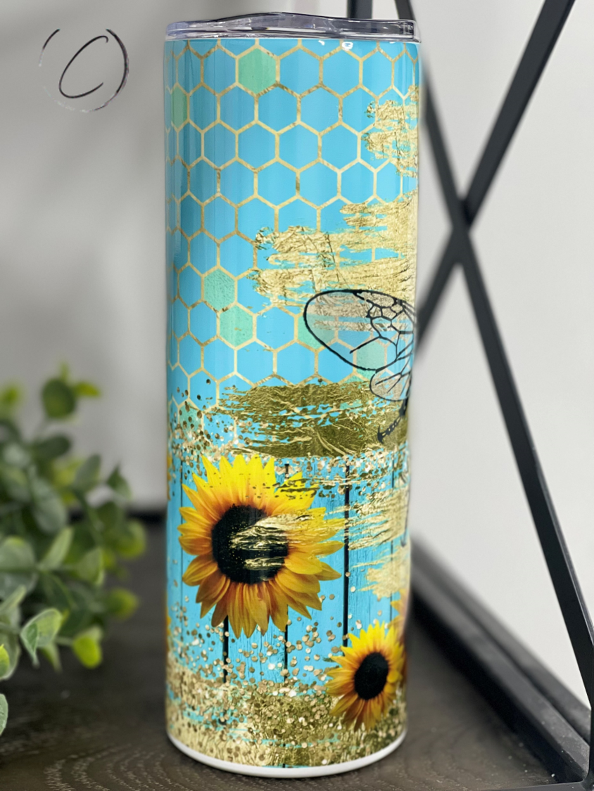 Turquoise Queen Bee 20oz Skinny Tumbler