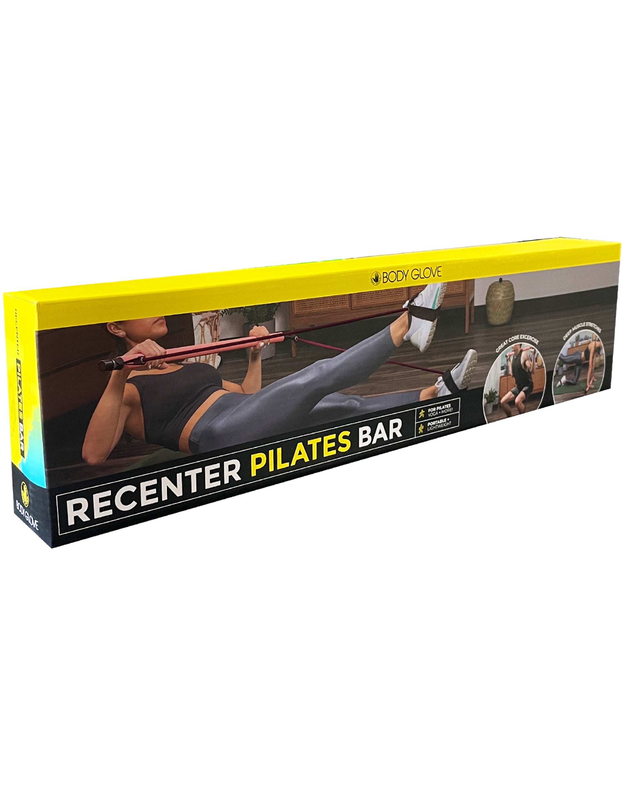 Body Glove Pilates Bar Stick Resistance Band Portable Gym