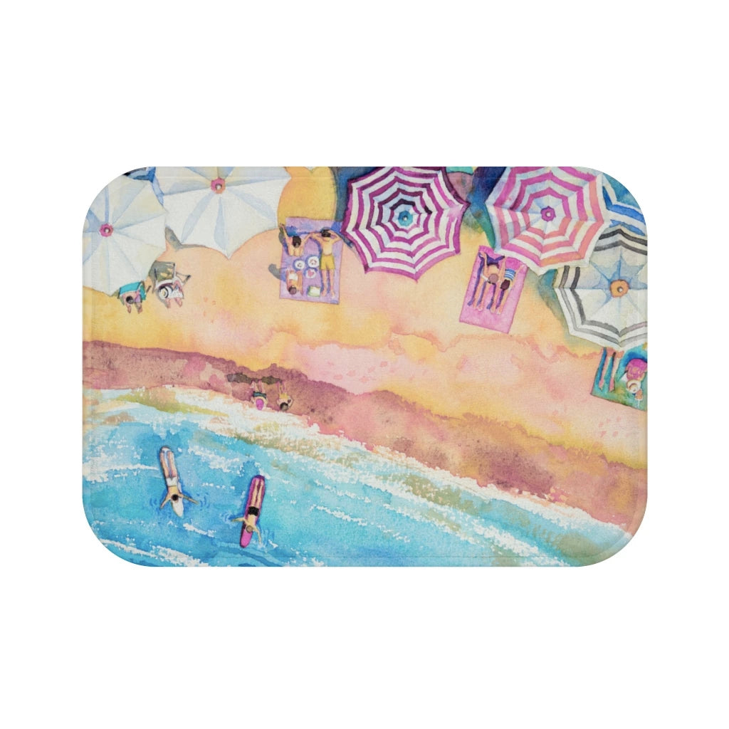 Colorful Day at the Beach Bath Mat Home Accents | Yellow Pandora