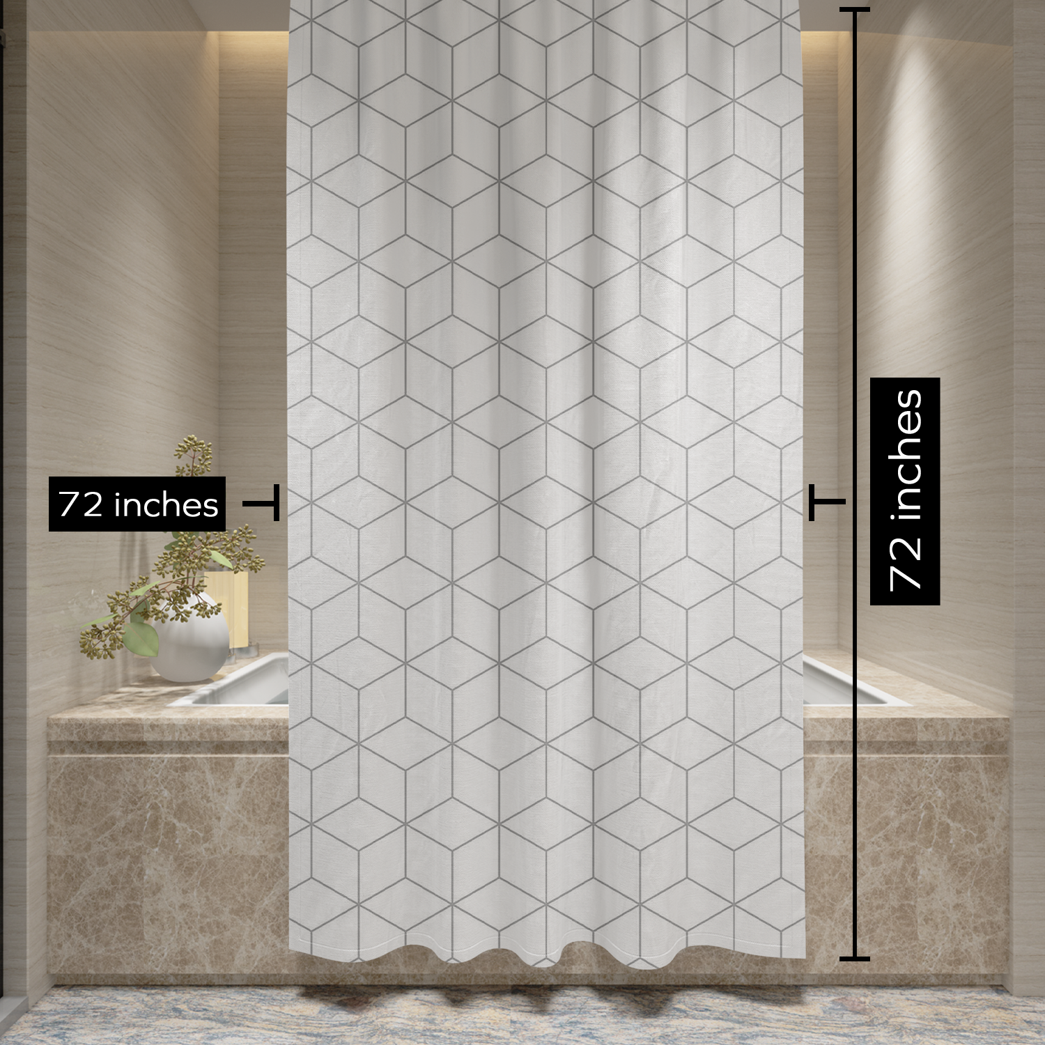 Shower Curtain - Hexagon - Geometric print