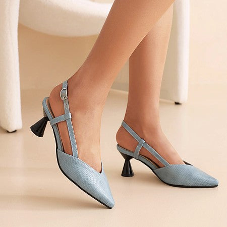 New Pointed-toe Buckled High-heel Sandals