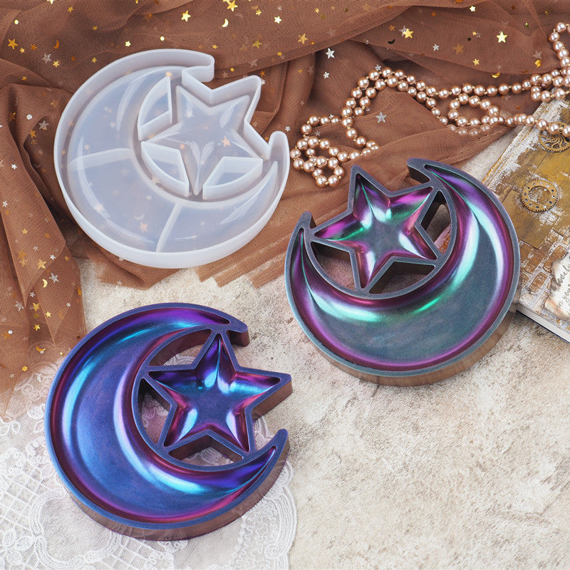 New Crystal epoxy resin Moon and Star plate Silicone Mold