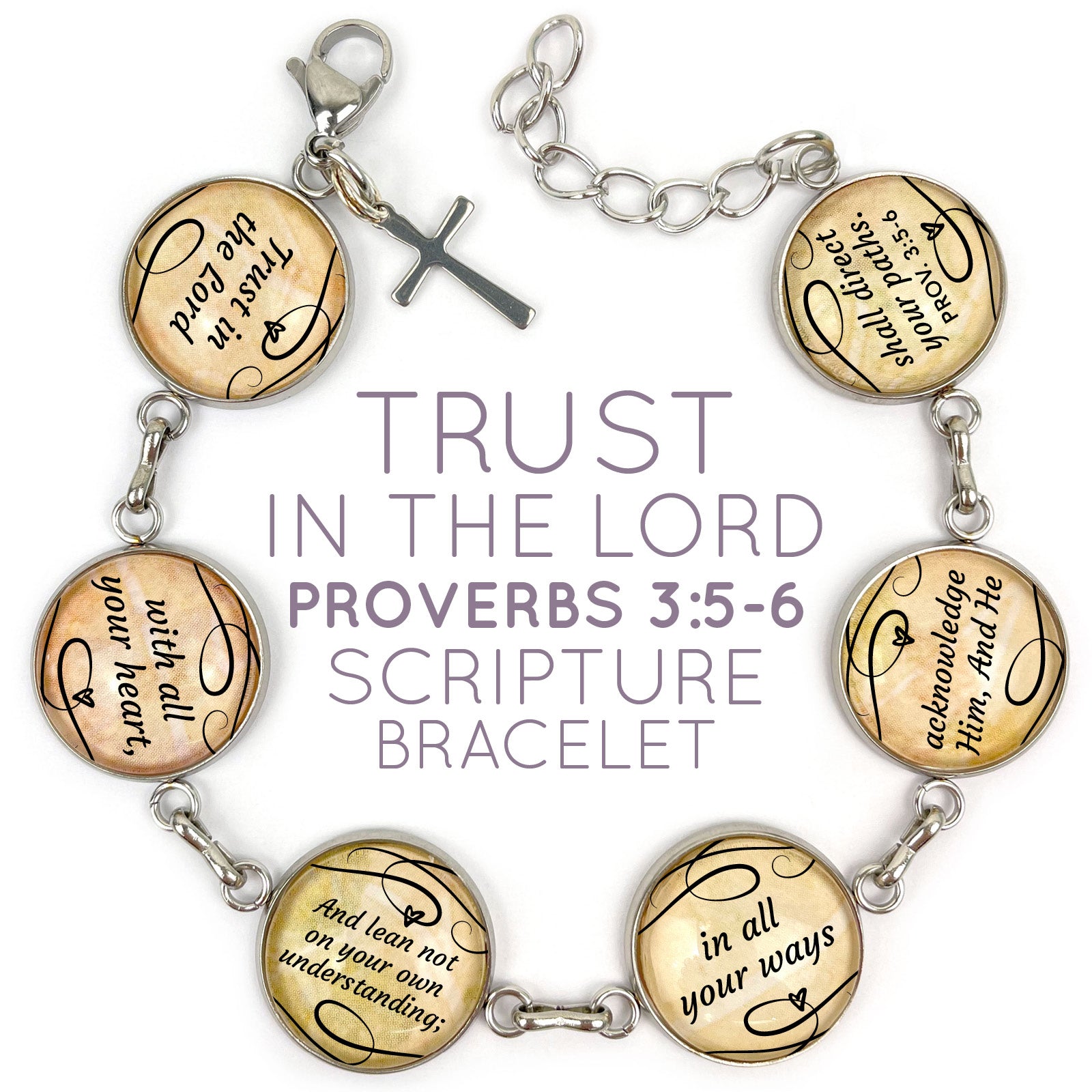 "Trust In The Lord" Proverbs 3:5-6 Scripture Bracelet