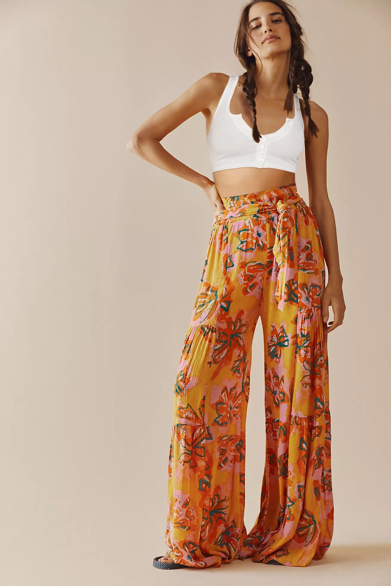 Digital Print Women's Loose Casual Wide Leg Pants