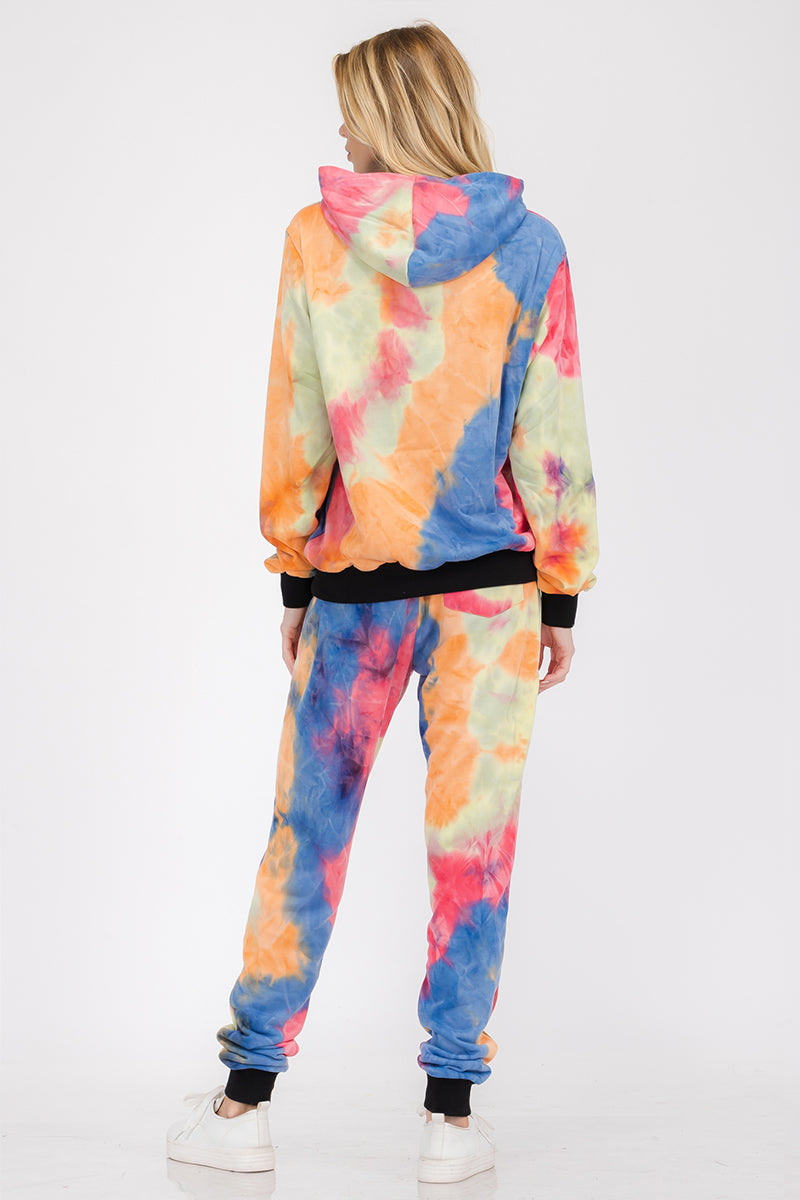 Womens Cotton Tye Dye Lounge Wear Sweat Set