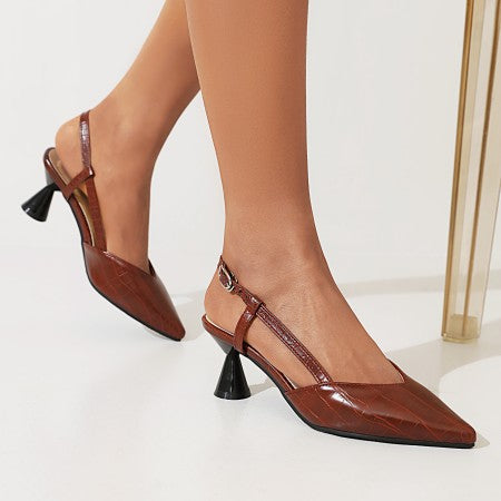 New Pointed-toe Buckled High-heel Sandals