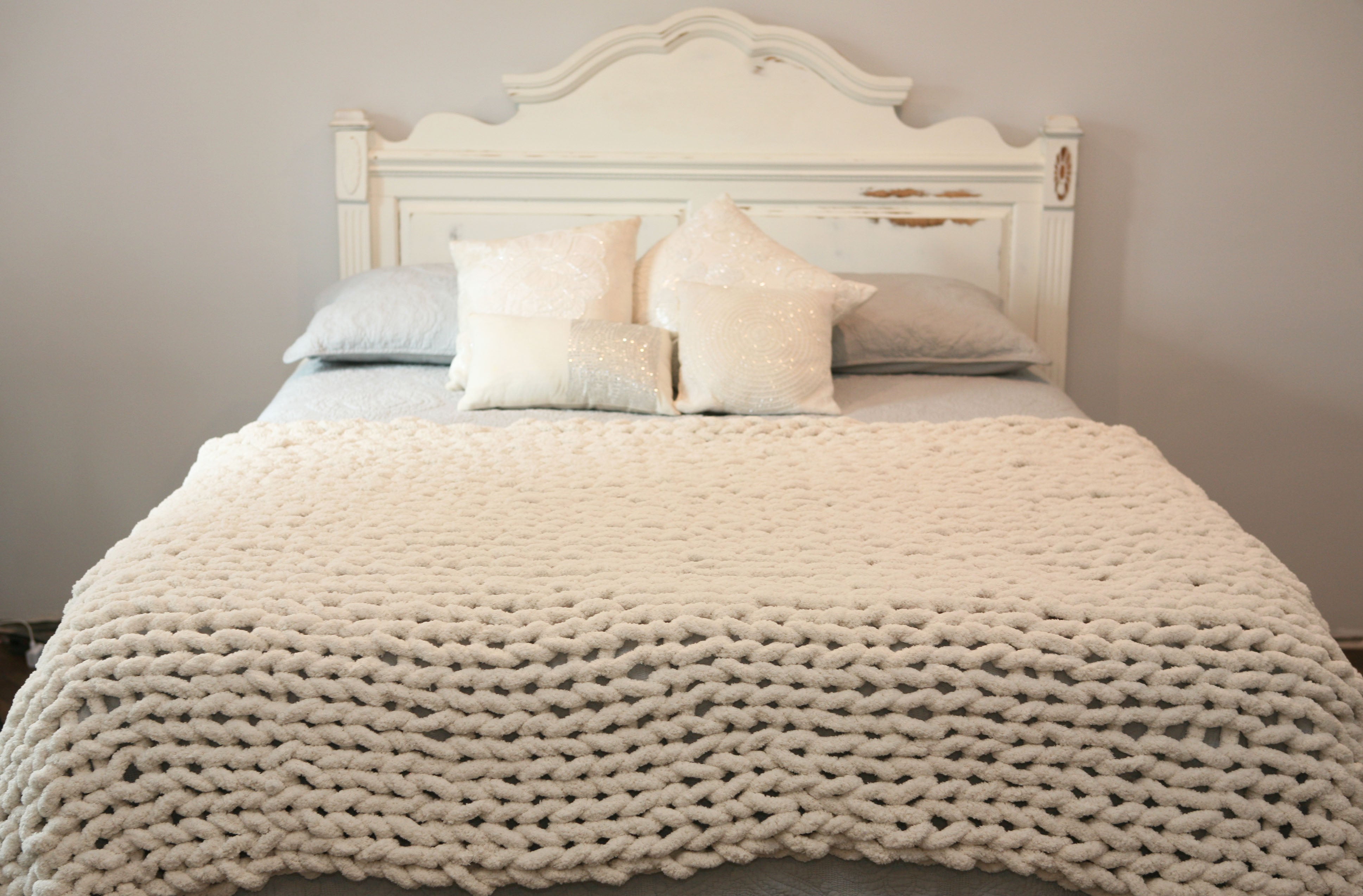 Chunky Hand Knit Blanket