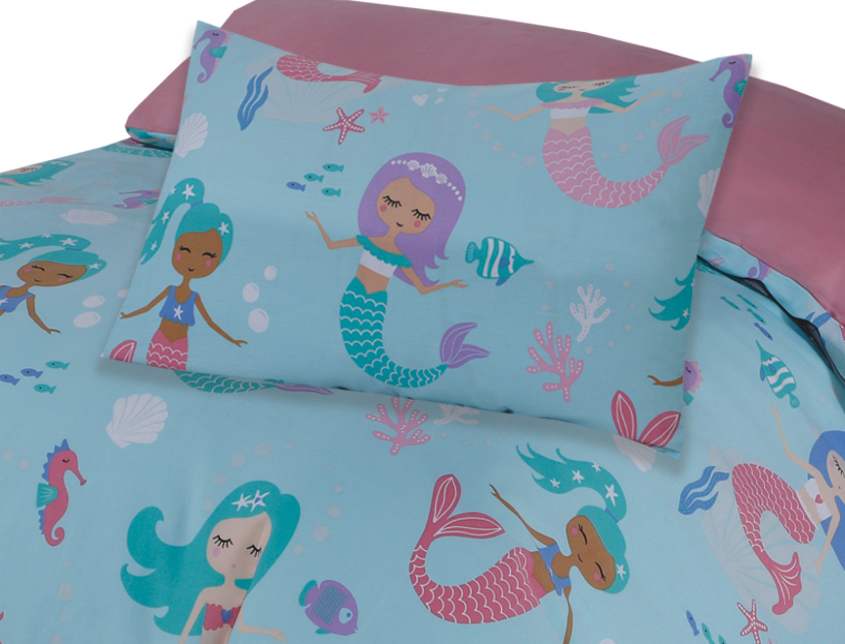 Kids bedding - Duvet Cover - Twin Size - Mermaid World print