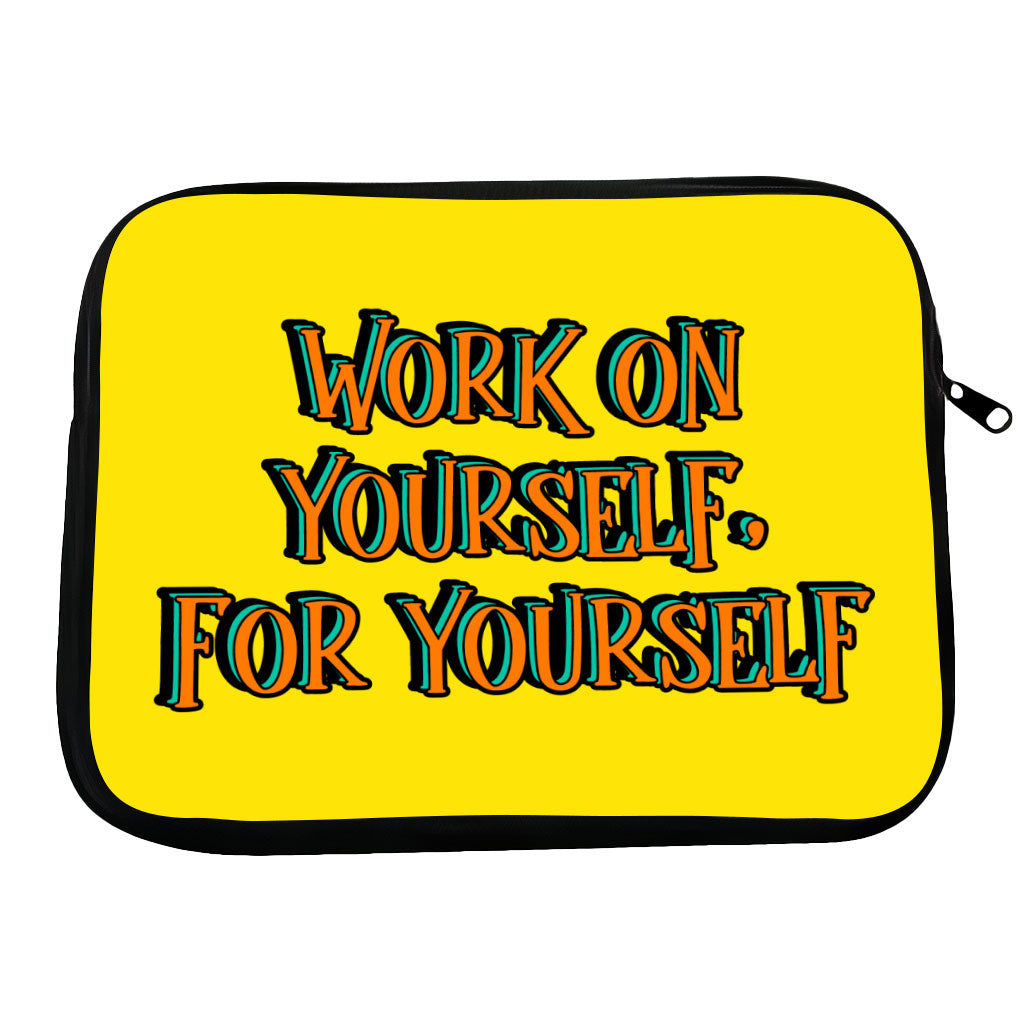 Work on Yourself HP 16" Sleeve - Cool Laptop Sleeve - Quote Laptop Sleeve with Zipper