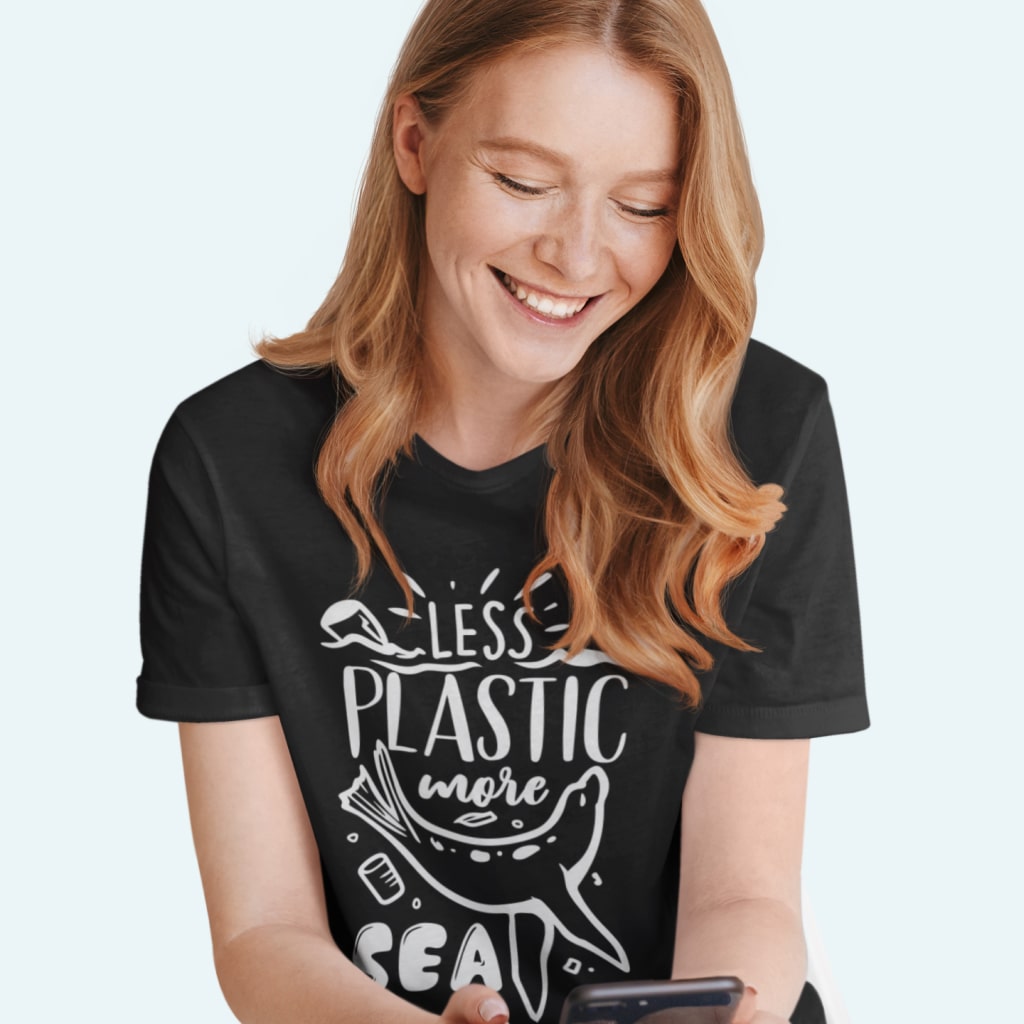 Less Plastic More Sea Unisex Jersey T-Shirt Made in USA