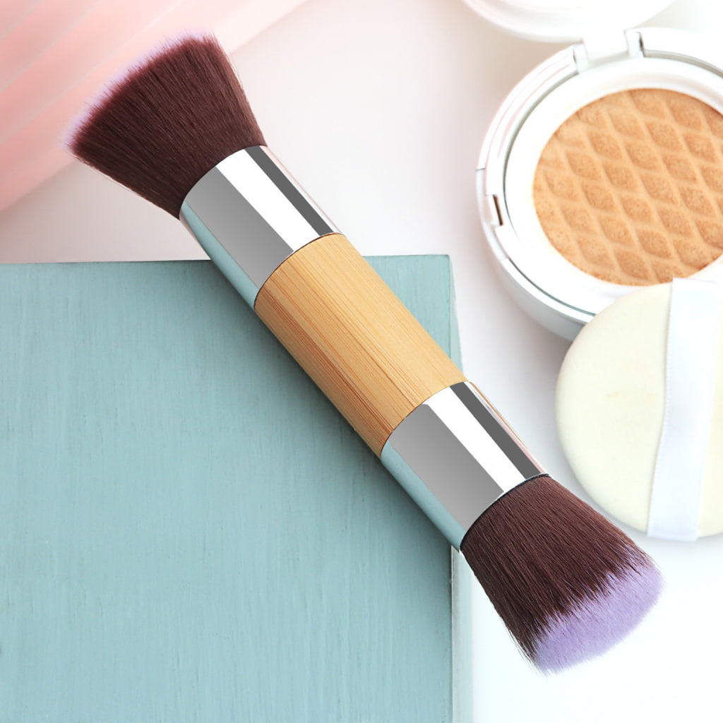 Double-Headed Bamboo Makeup Brush