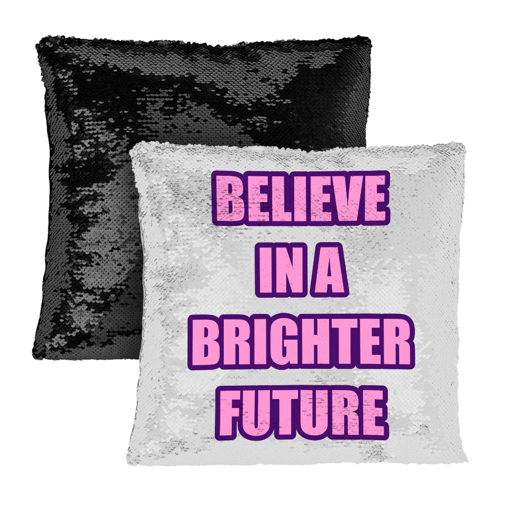 Believe Sequin Pillow Case - Cool Pillow Case - Graphic Pillowcase