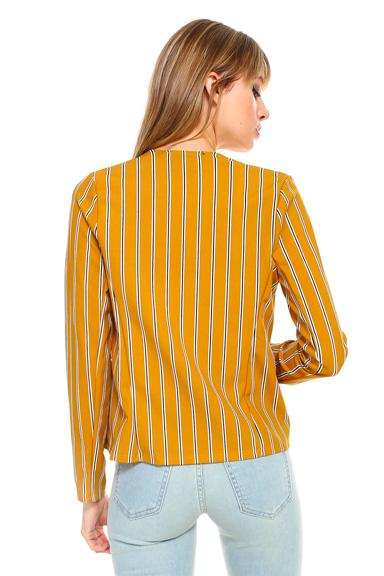 Stripe Zipper Detail Blazer