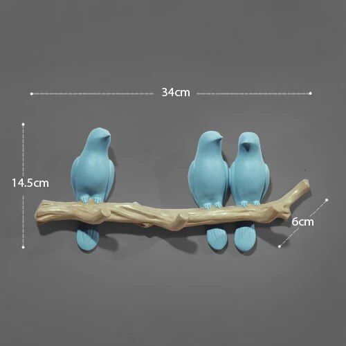 Charming Resin Bird Wall Hanger - Decorative Key, Towel, and Clothes Hook