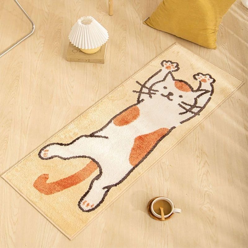 Charming Cartoon Cat Non-Slip Long Carpet for Living Room and Bedroom