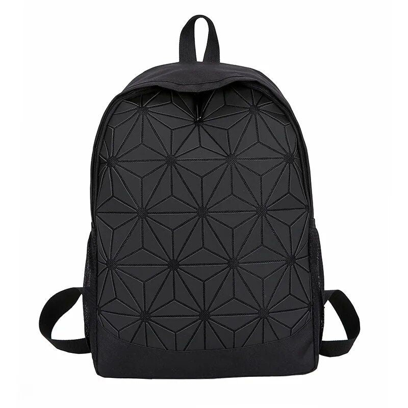 Trendy Geometric Canvas Backpack