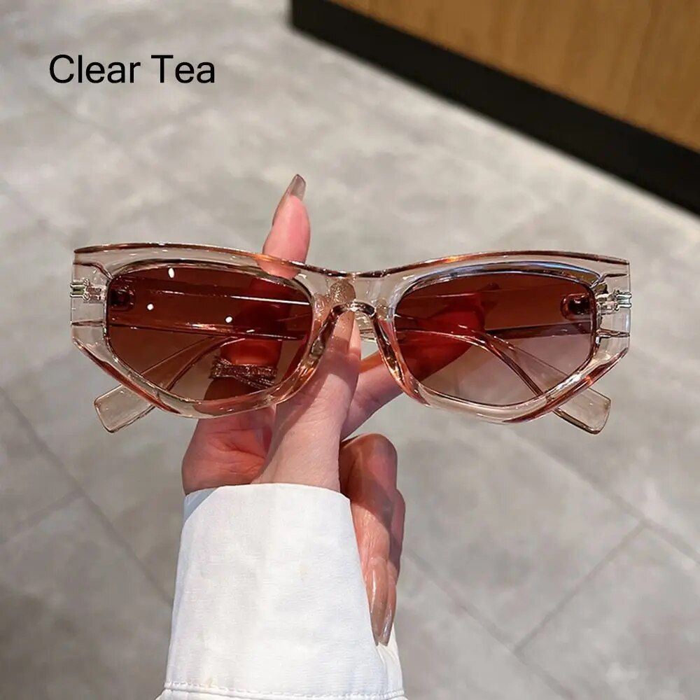 Unisex Vintage Cat Eye Sunglasses - Fashion Gradient Cycling Shades with UV400 Protection