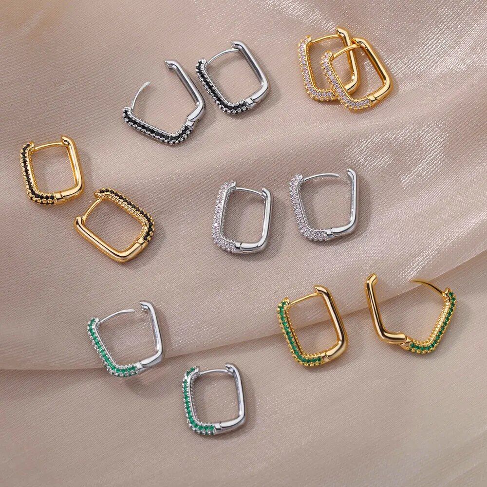 Zircon Hoop Earrings