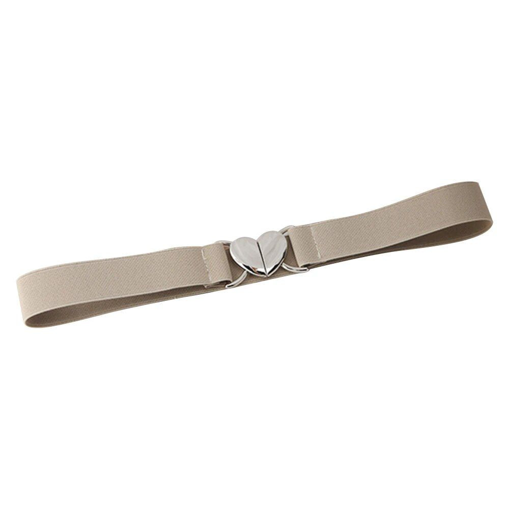 Chic Heart-Shaped Buckle Elastic Waist Belt for Women