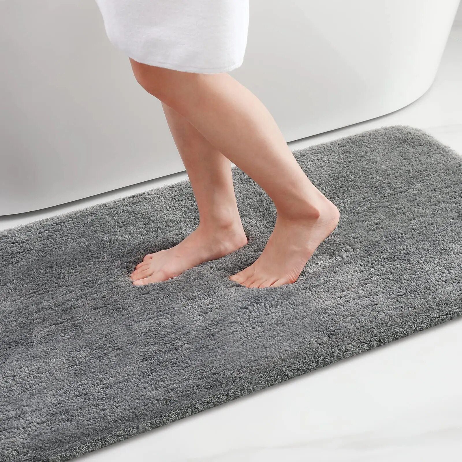 Luxurious Quick-Dry Absorbent Plush Bath Rug - Anti-Slip, Soft, and Durable for Home Decor