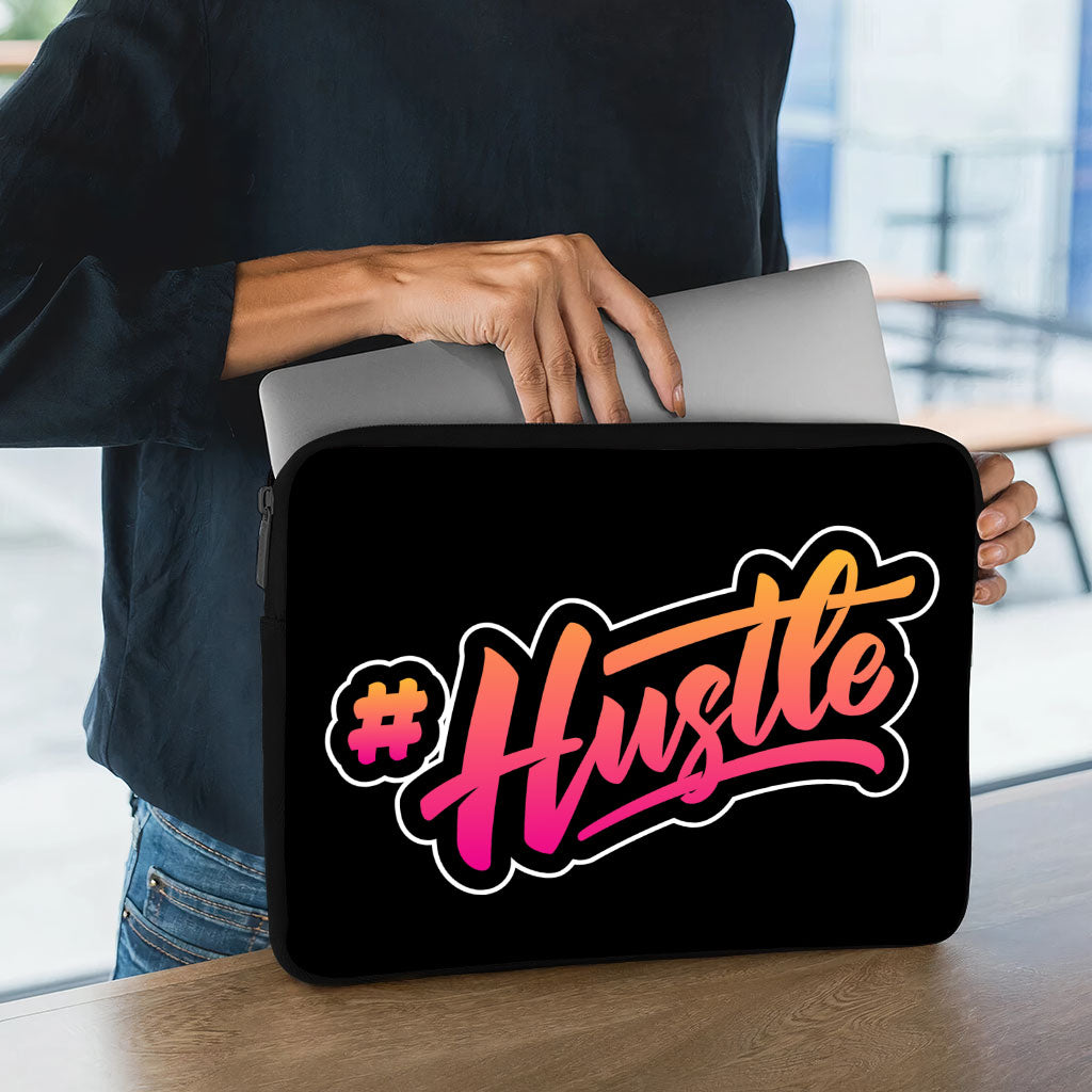 Hustle Dell 16" Two-Sided Sleeve - Hashtag Laptop Sleeve - Cool Printed Laptop Sleeve with Zipper