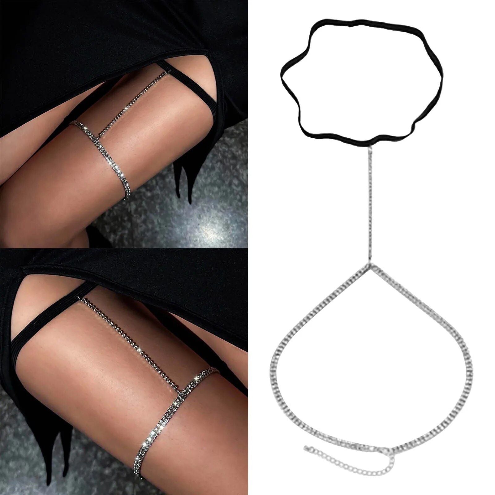 Elegant Rhinestone Leg Chain