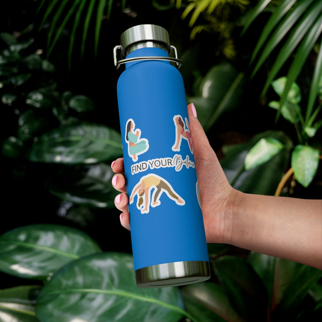 Yoga Poses Find Your Balance Insulated Bottle 22oz