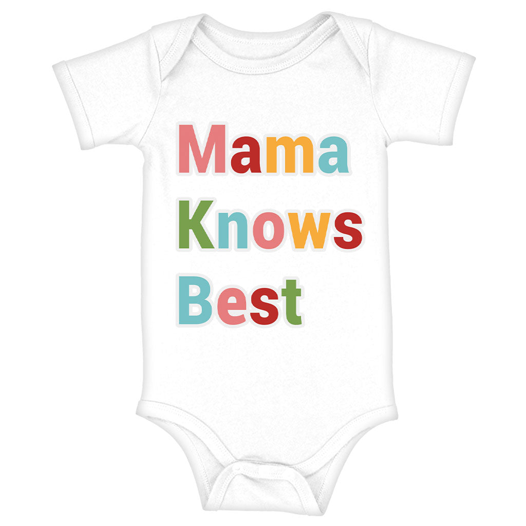 Mama Knows Best Baby Jersey Onesie - Colorful Baby Bodysuit - Cute Baby One-Piece