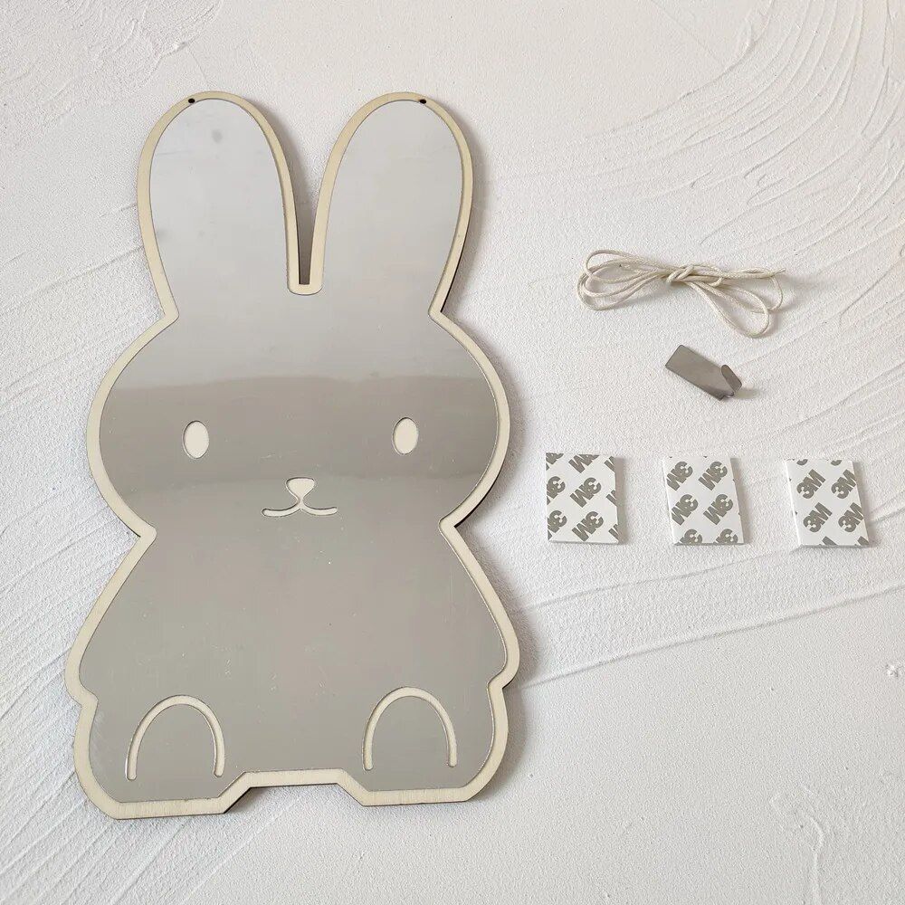 Charming Nordic Rabbit & Bear Acrylic Mirror