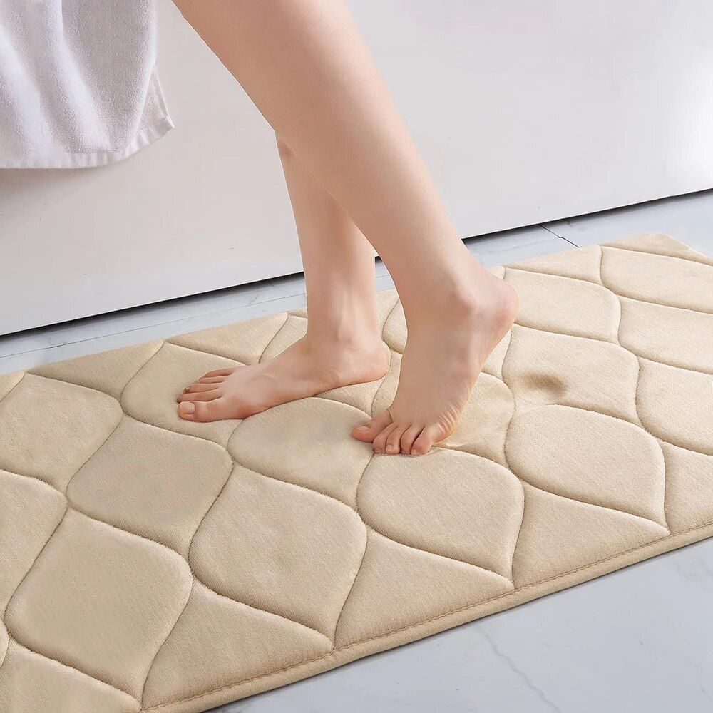 Ultra Soft Memory Foam Bath Mat: Non-Slip, Absorbent, Machine Washable Rug for Bathroom, Kitchen, and Bedroom