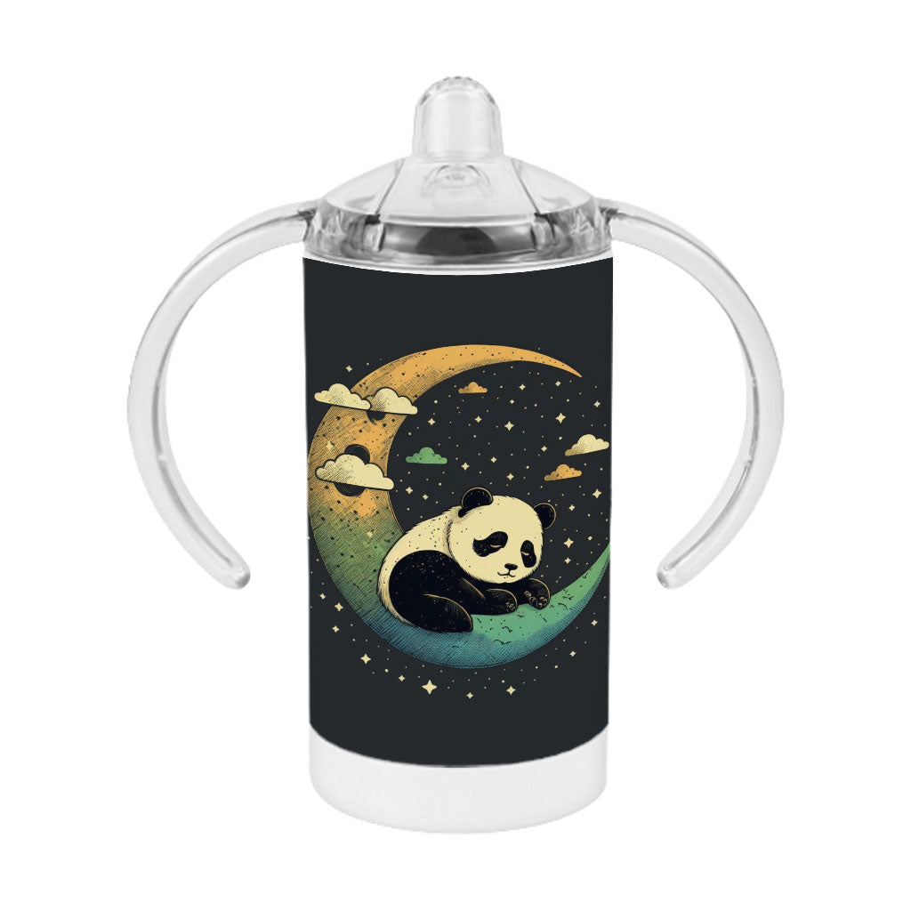 Cute Panda Sippy Cup - Moon Print Baby Sippy Cup - Illustration Sippy Cup