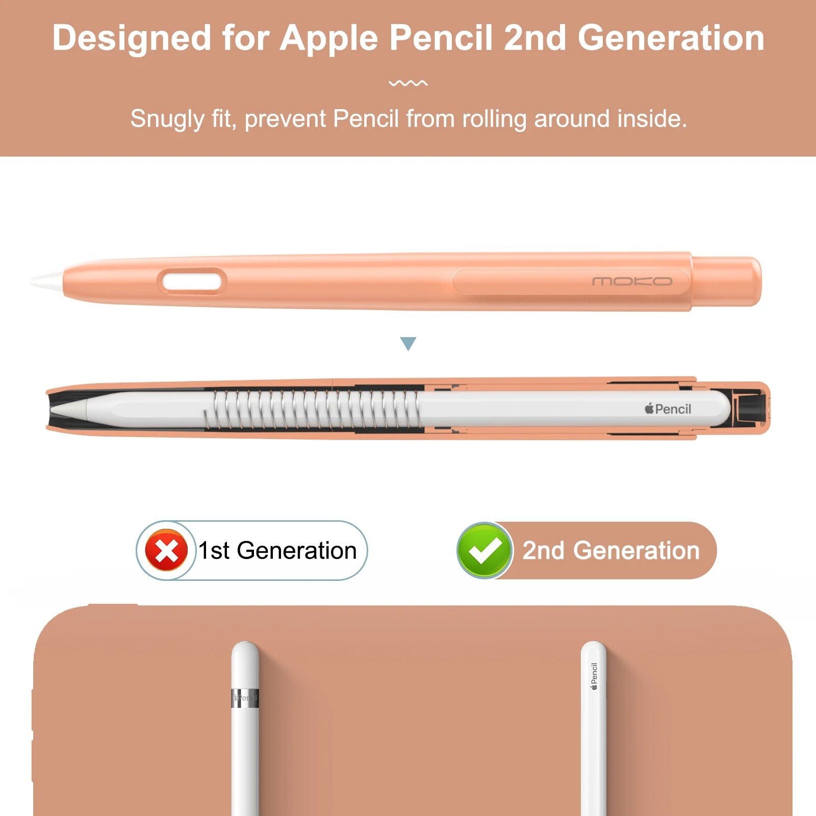 Retractable Holder Case with Clip for Apple Pencil 2nd Generation