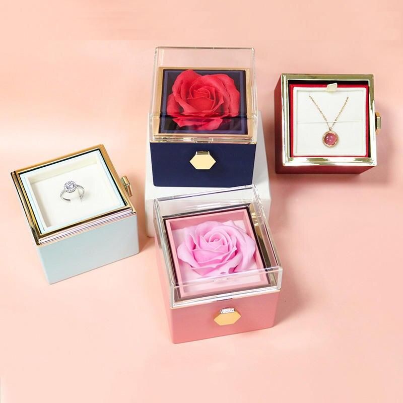 Rotating Eternal Rose Jewelry Box