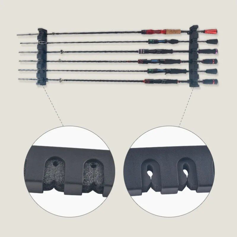 Space-Saving 6-Rod Vertical Fishing Pole Rack